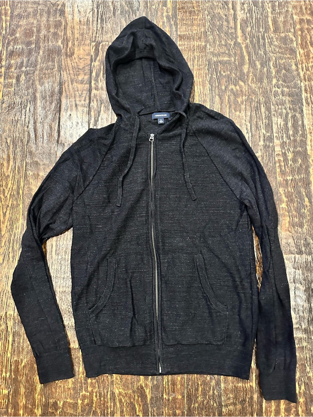 J. Crew Men’s Black Zip-Up Hooded Sweater